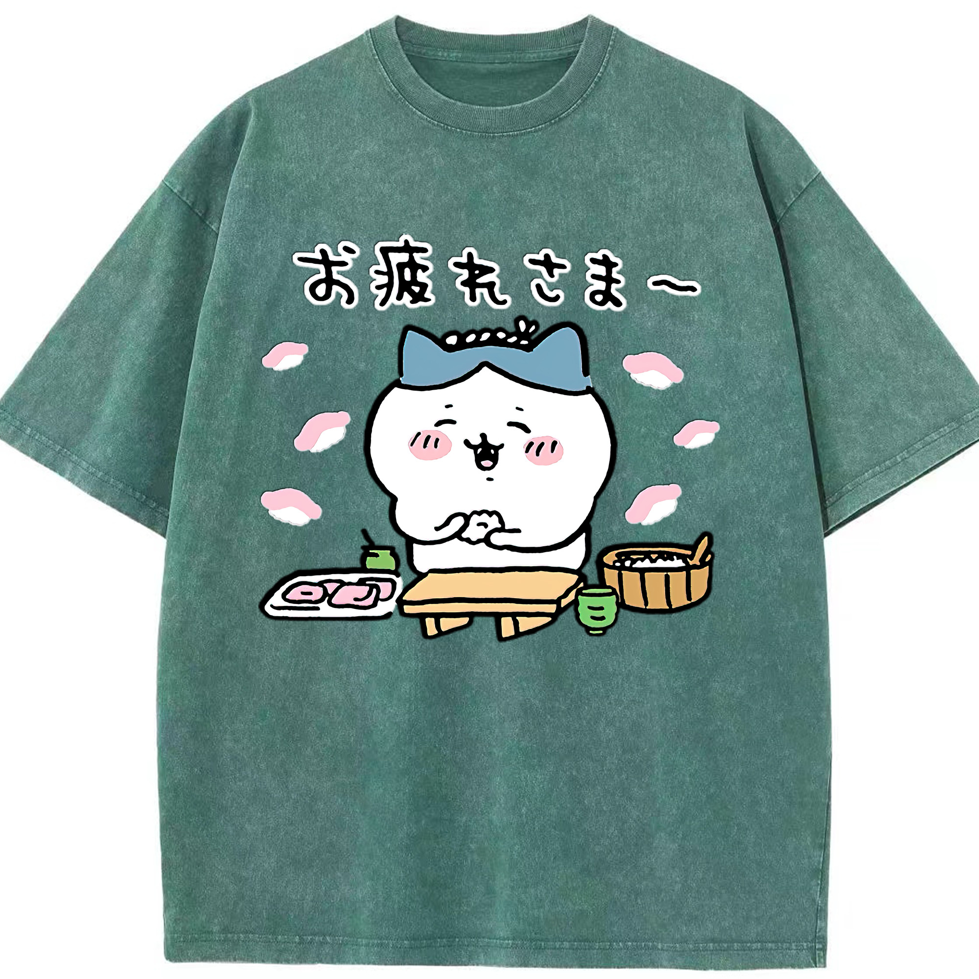 （画像用） ちいかわ ハチワレ Chii-kawa hachiware 綿100% ヴィンテージ風 半袖Tシャツ（フロントプリント）